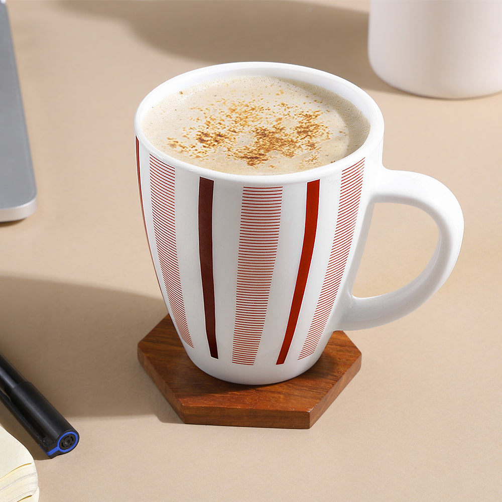 Larah Red Strip Opalware Mug