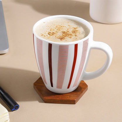 Larah Red Strip Opalware Mug
