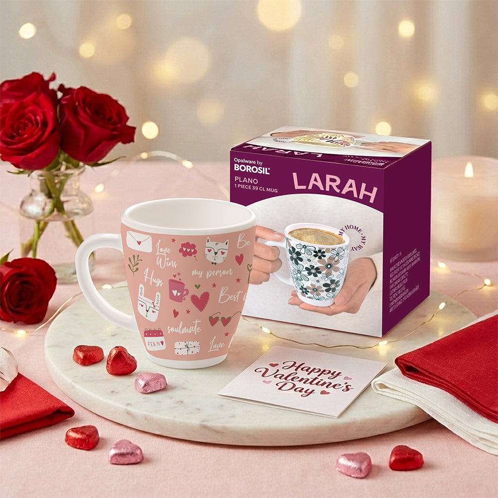 Larah by Borosil Valentine Day Forever Opalware Mug