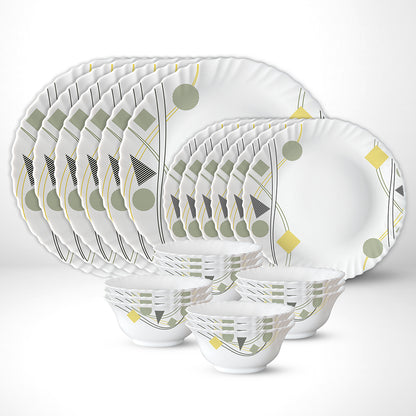Larah by Borosil Florence 24 pc Dinner Set 24 pc Set: Serves 6