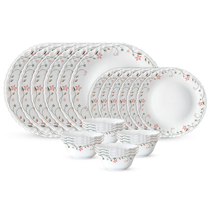 Larah by Borosil, Garland Dinner Set 24 pc Set: Serves 6