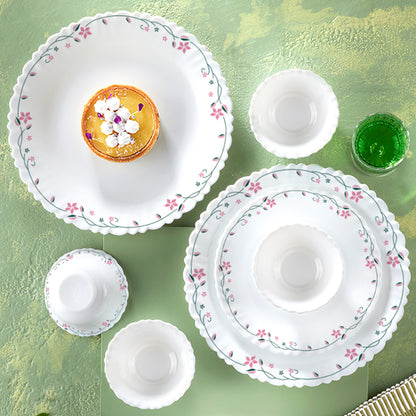 Larah by Borosil, Garland Dinner Set 24 pc Set: Serves 6