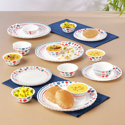 Larah by Borosil, Pastel Dinner Set 24 pc Set: Serves 6