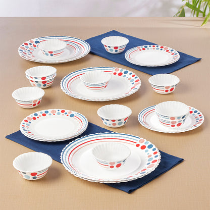 Larah by Borosil, Pastel Dinner Set 24 pc Set: Serves 6