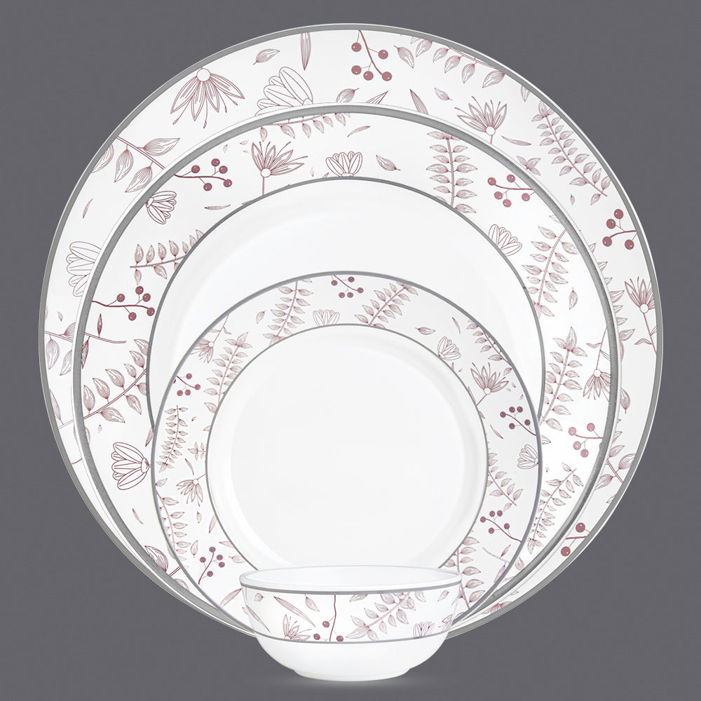 Larah By Borosil Grandeur Dinner Set, 51 pc