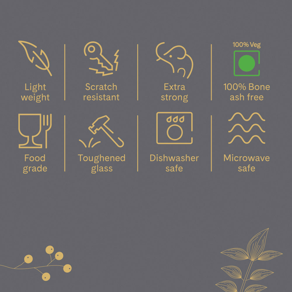 Larah By Borosil Grandeur Dinner Set, 51 pc