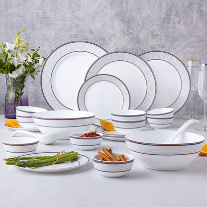 Larah By Borosil Starlight Dinner Set, 29 pc