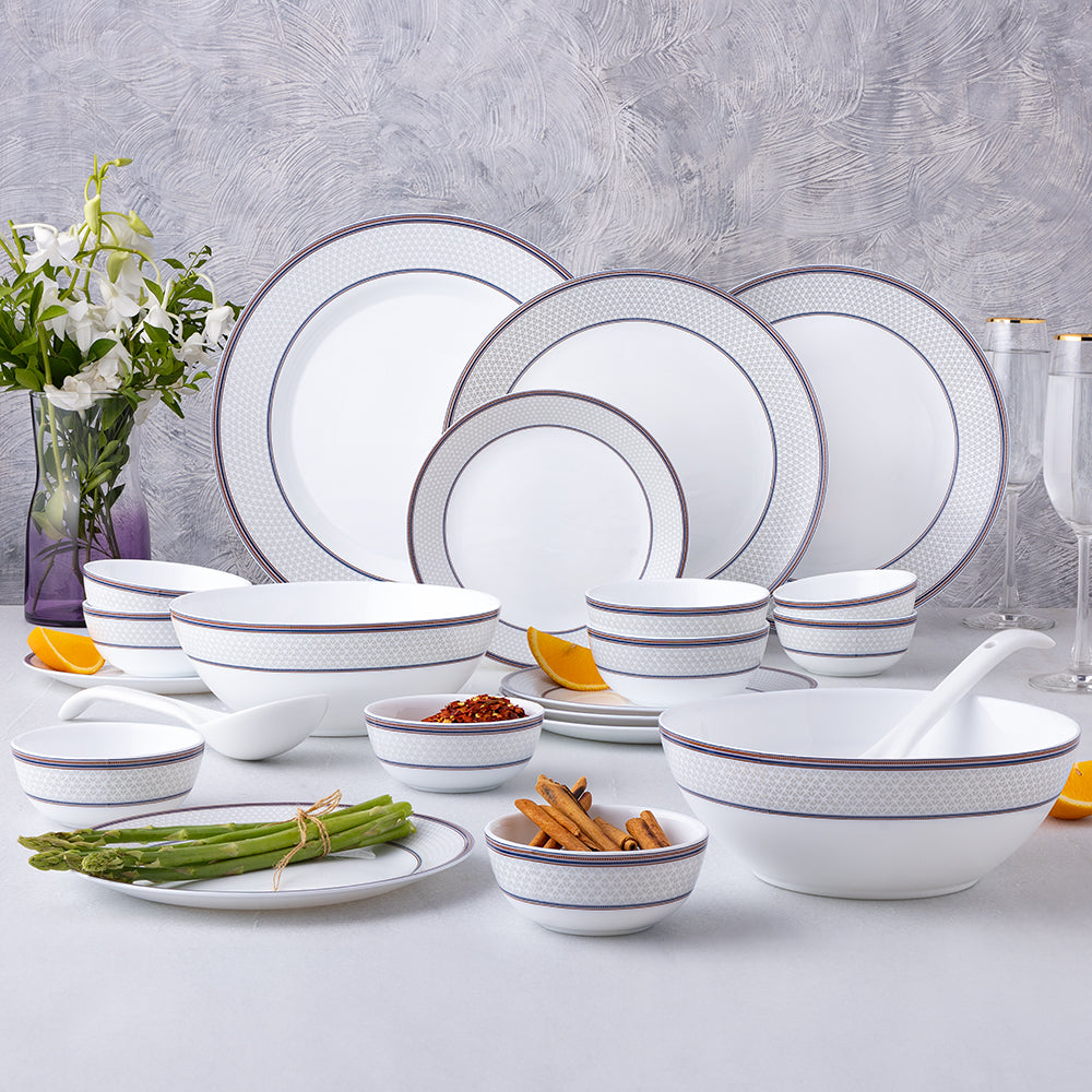 Larah By Borosil Starlight Dinner Set, 29 pc