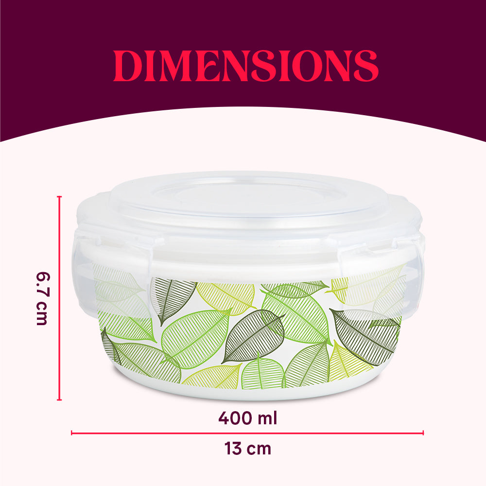 Larah By Borosil Noma Klip N Store Storage Container 400 ml x 2