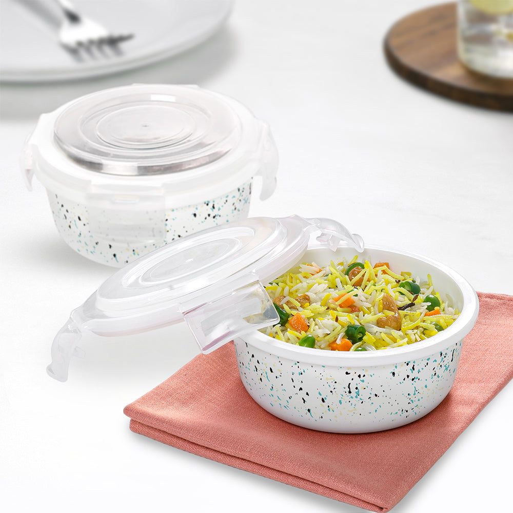 Larah Opalware, Riva Klip N Store Round Container, Set of 2