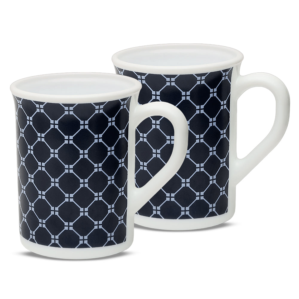 Larah By Borosil Kazak Blue Mug Set 350 ml x 2