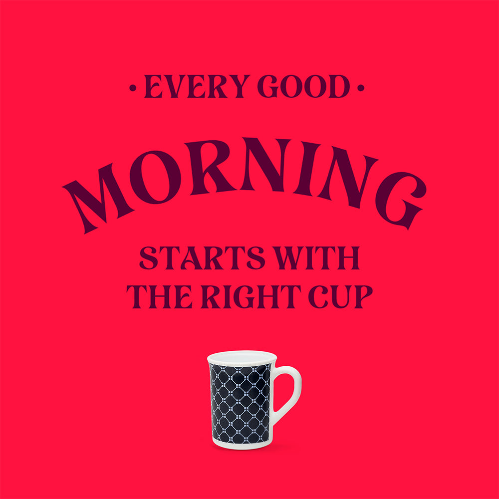 Larah By Borosil Kazak Blue Mug Set 350 ml x 2