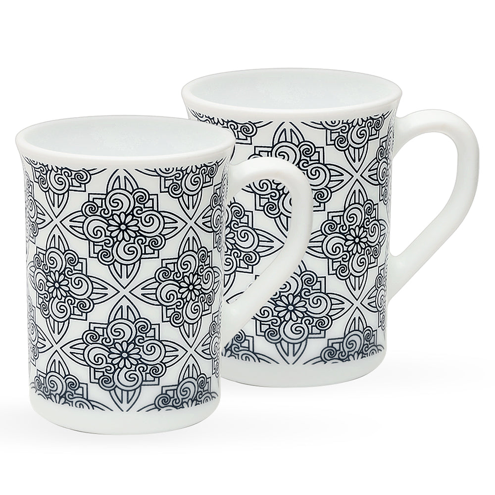 Larah by Borosil Kuba Blue Mug Set 350 ml x 2