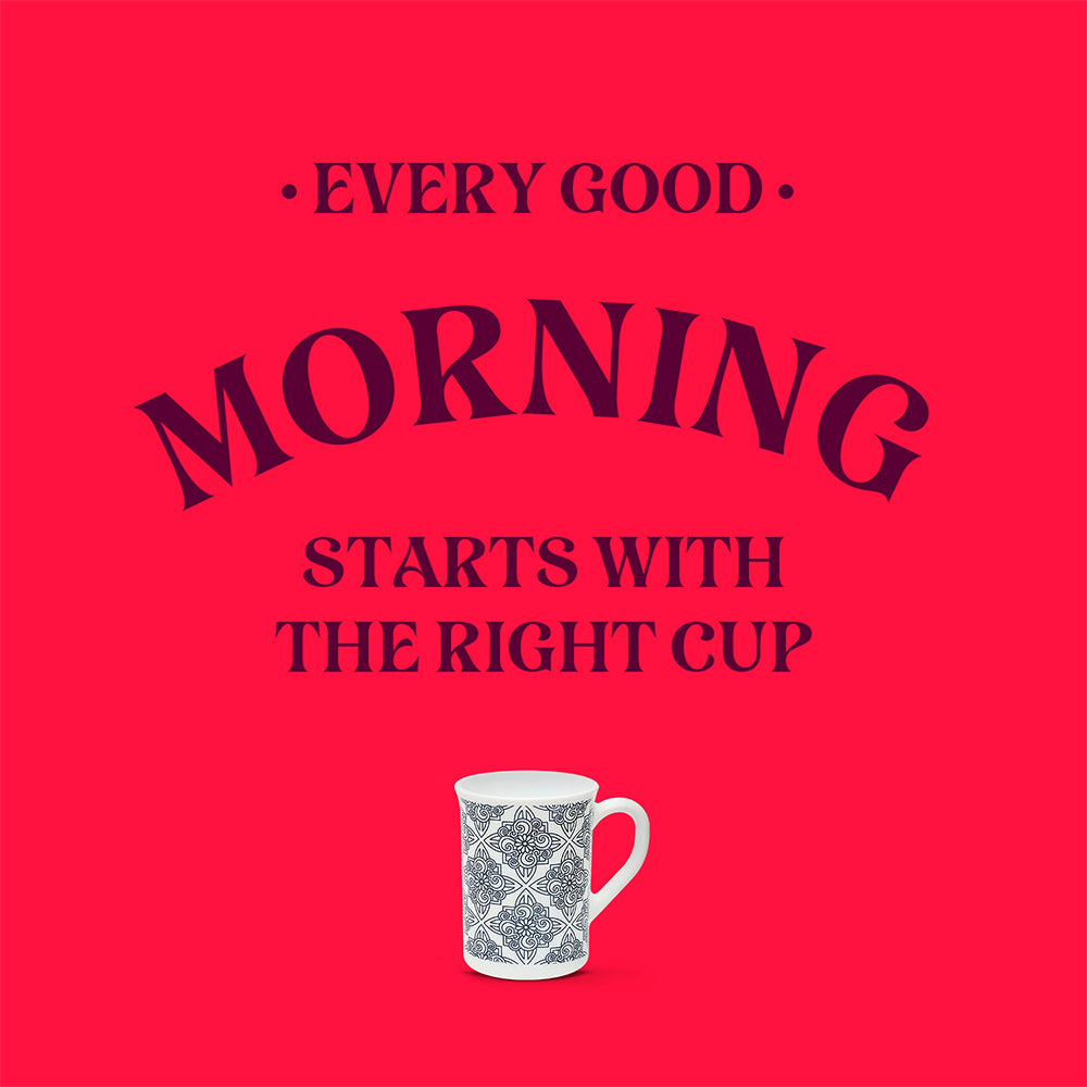 Larah by Borosil Kuba Blue Mug Set 350 ml x 2