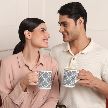 Larah by Borosil Kuba Blue Mug Set 350 ml x 2