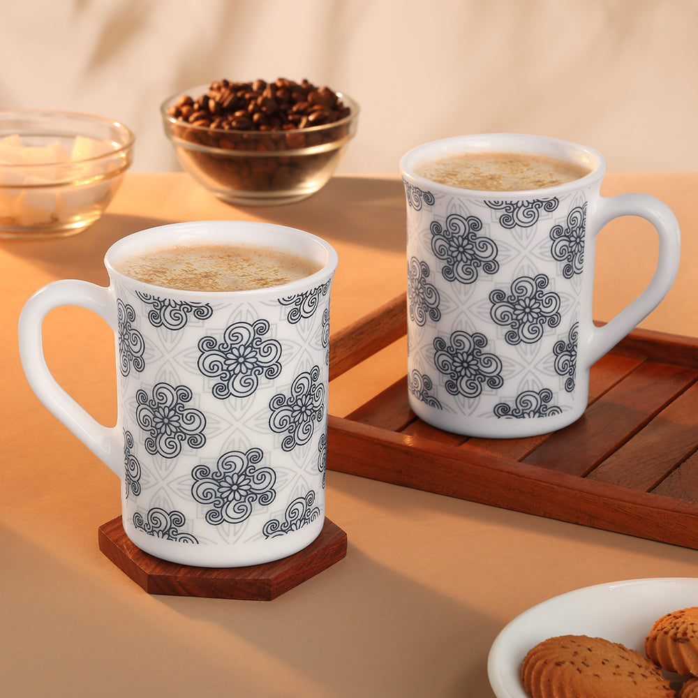 Larah By Borosil Kuba Grey Mug Set 350 ml x 2