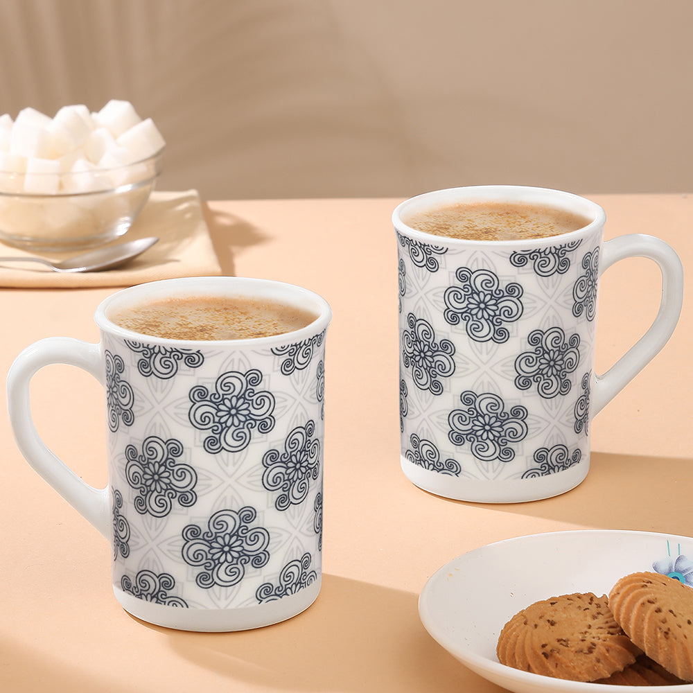 Larah By Borosil Kuba Grey Mug Set 350 ml x 2