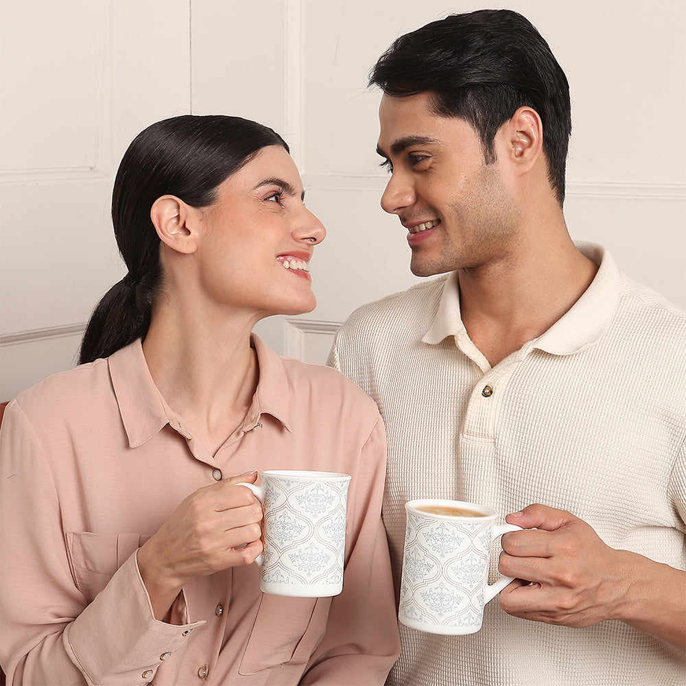 Larah By Borosil Sivas Grey Mug Set 350 ml x 2
