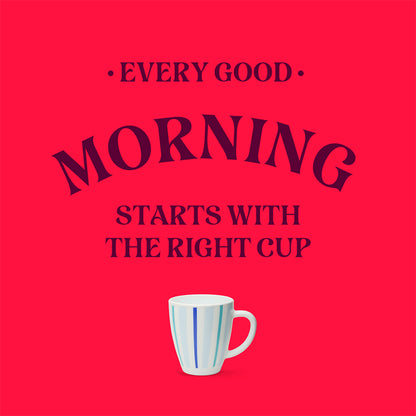 Larah by Borosil Blue Strip Mug Set 390 ml x 2