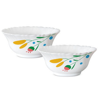 Golden Lush Veg Bowl, Fluted