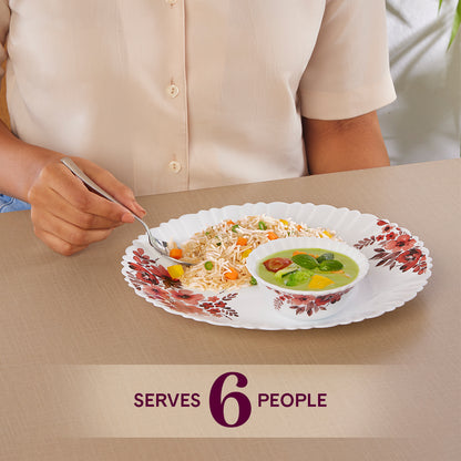 Larah by Borosil, Eva Dinner Set 34 pc Set: Serves 6