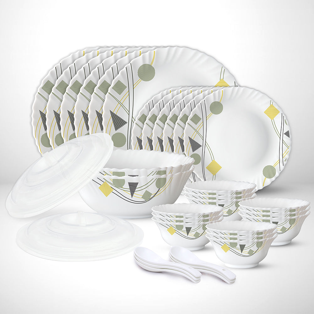 Larah by Borosil Florence 34 pc Dinner Set 34 pc Set: Serves 6