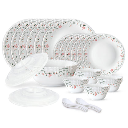 Larah by Borosil, Garland Dinner Set 34 pc Set: Serves 6
