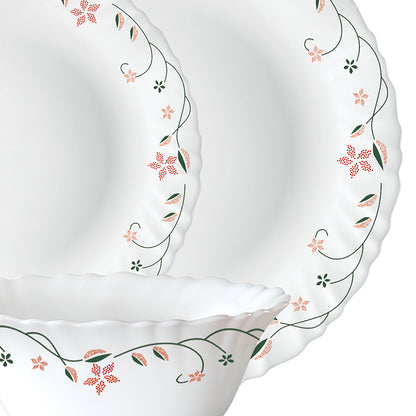 Larah by Borosil, Garland Dinner Set 34 pc Set: Serves 6
