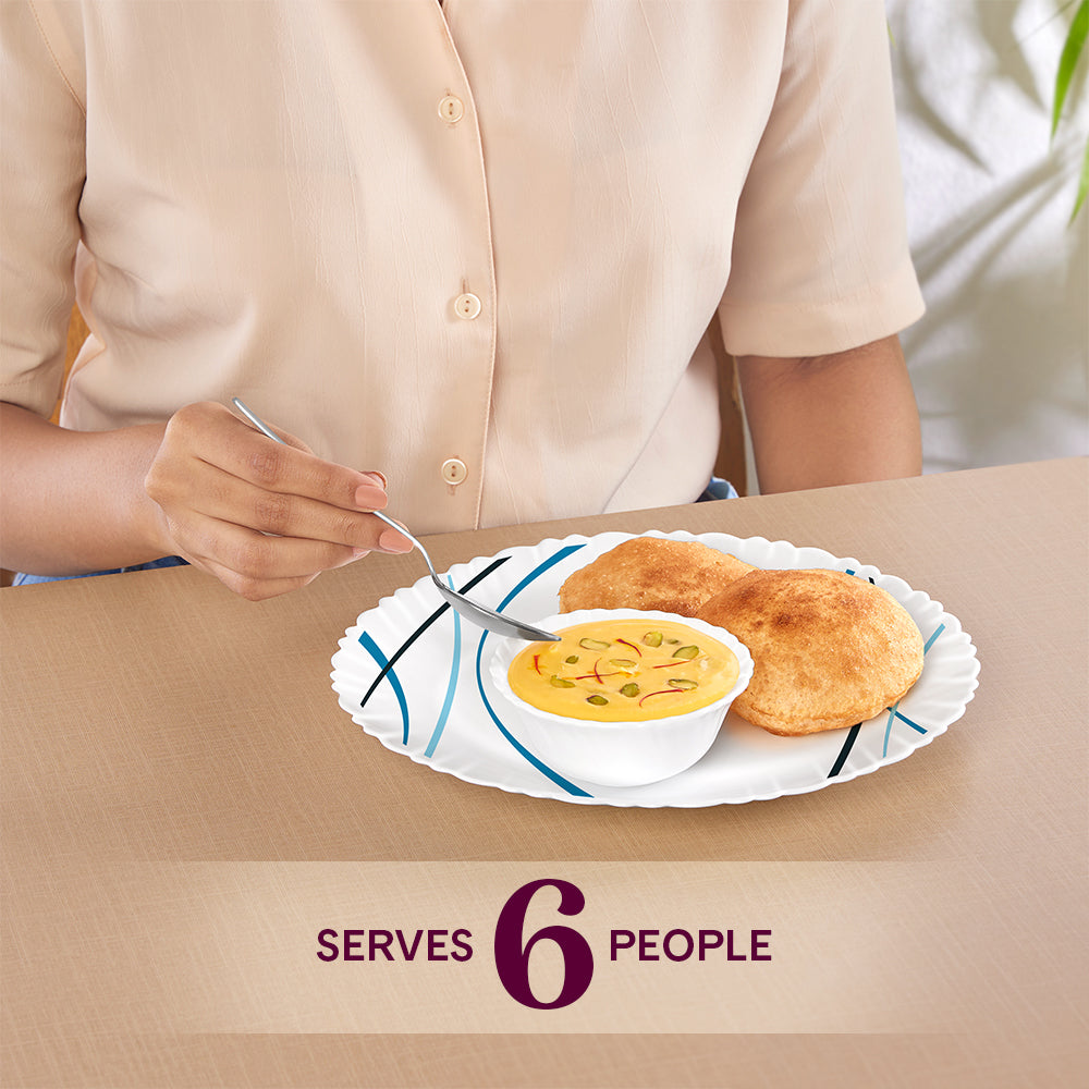 Larah by Borosil Merlin 34 pc Dinner Set 34 pc Set: Serves 6