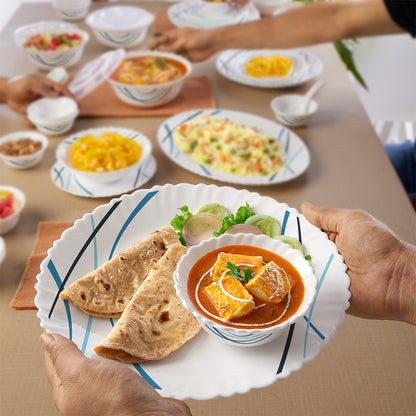 Larah by Borosil Merlin 34 pc Dinner Set 34 pc Set: Serves 6