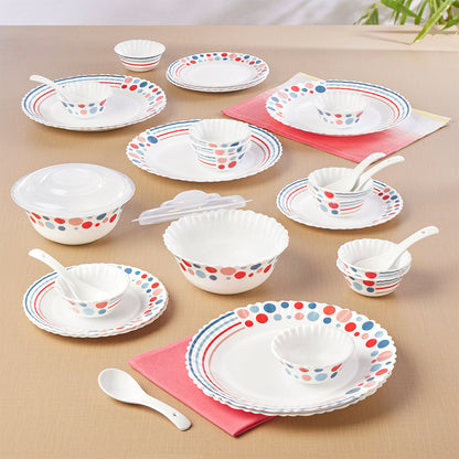 Larah by Borosil, Pastel Dinner Set 34 pc Set: Serves 6