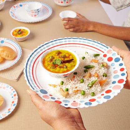 Larah by Borosil, Pastel Dinner Set 34 pc Set: Serves 6