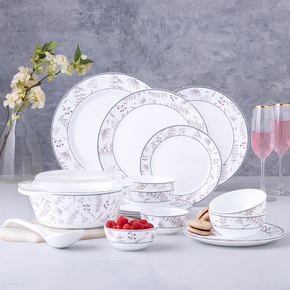 Larah By Borosil Grandeur Dinner Set, 37 pc