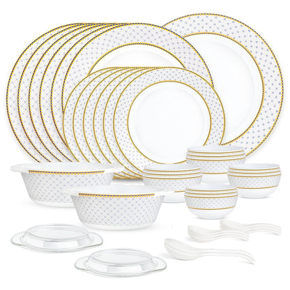 Larah By Borosil Kosmia Dinner Set, 37 pc