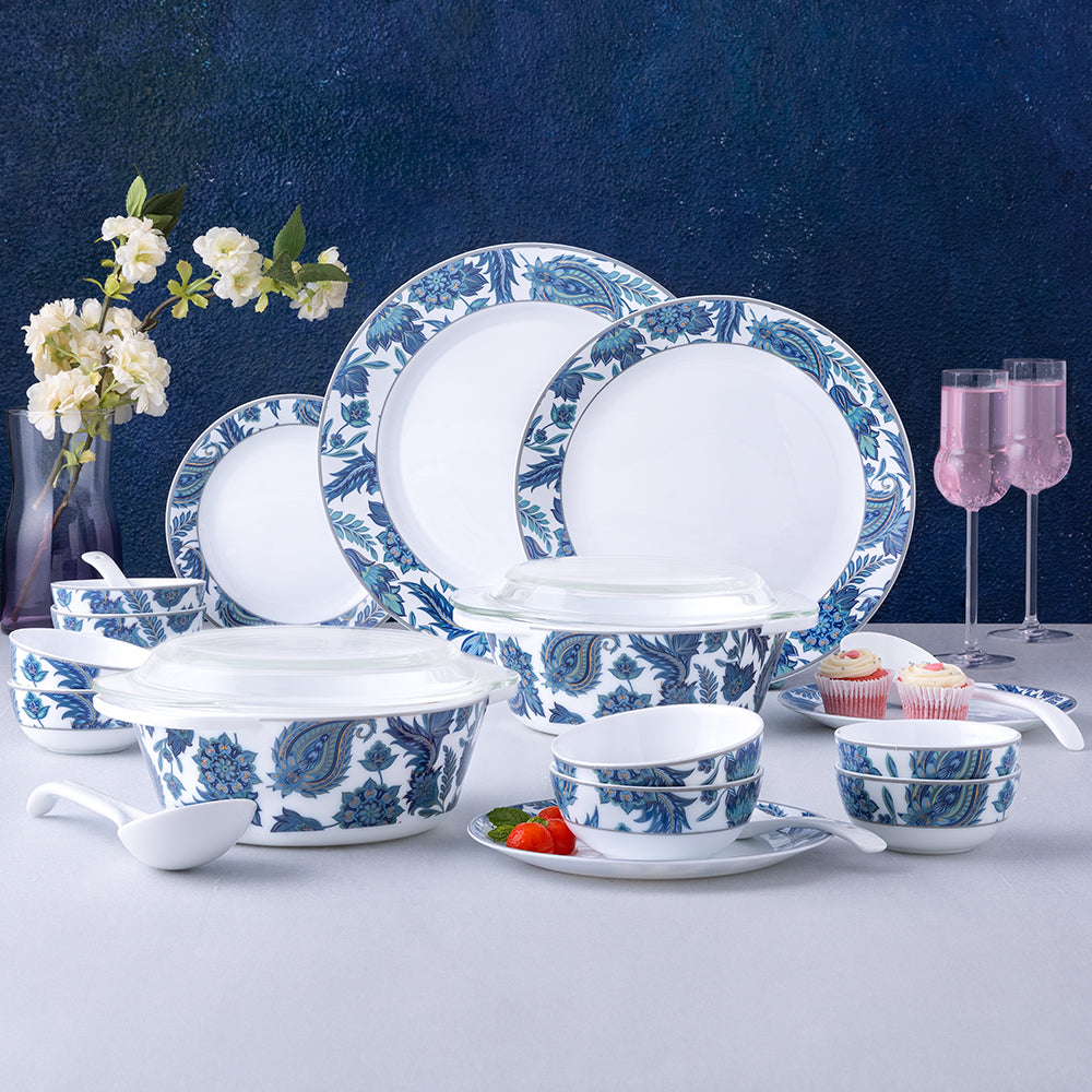 Larah By Borosil New Iris Dinner Set, 37 pc