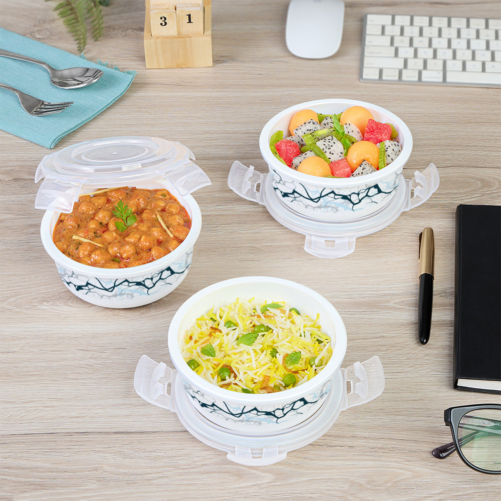 Larah by Borosil Zeus Round Lunchbox, Black