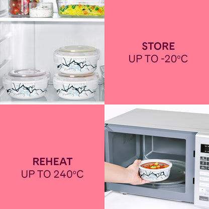 Larah by Borosil Zeus Round Lunchbox, Black