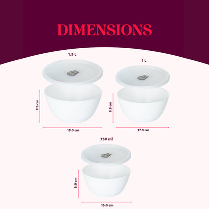 Larah Logo Mixing Bowl with Lid Set