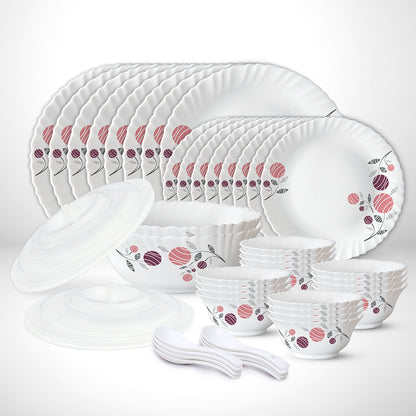 Larah by Borosil, Dahlia Dinner Set 44 pc Set: Serves 8