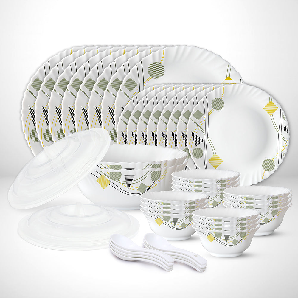 Larah by Borosil Florence 44 pc Dinner Set 44 pc Set: Serves 6