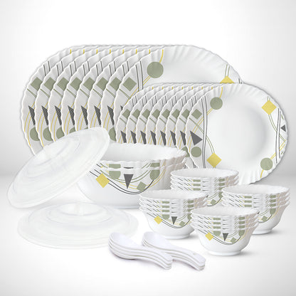Larah by Borosil Florence 44 pc Dinner Set 44 pc Set: Serves 6