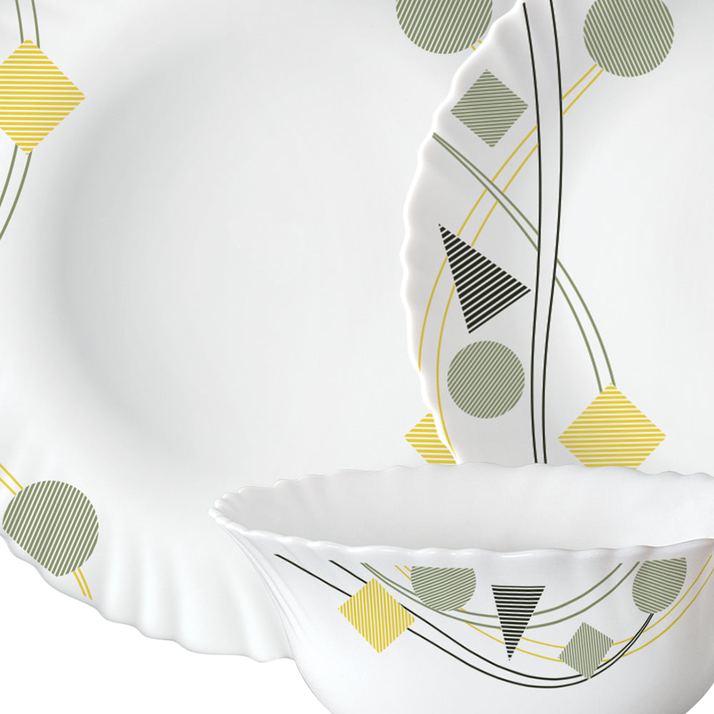 Larah by Borosil Florence 44 pc Dinner Set 44 pc Set: Serves 6
