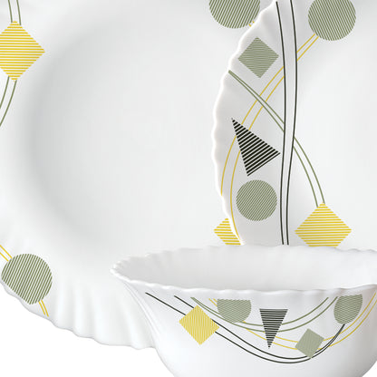 Larah by Borosil Florence 44 pc Dinner Set 44 pc Set: Serves 6