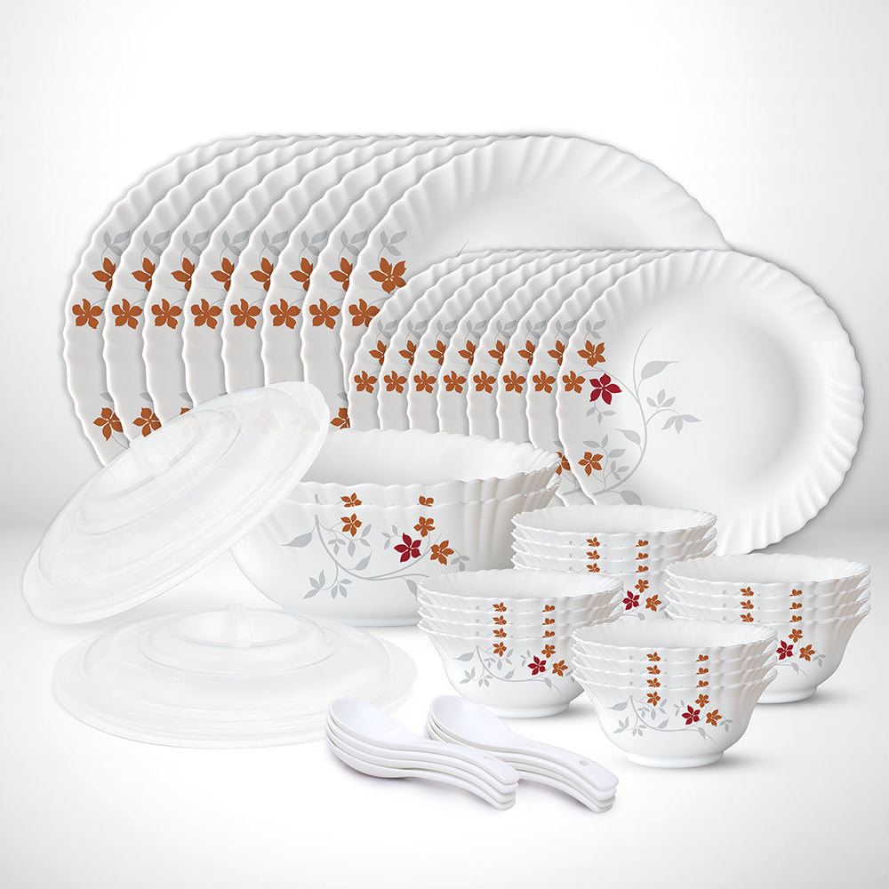 Larah by Borosil, Rosalie Dinner Set 44 pc Set: Serves 8