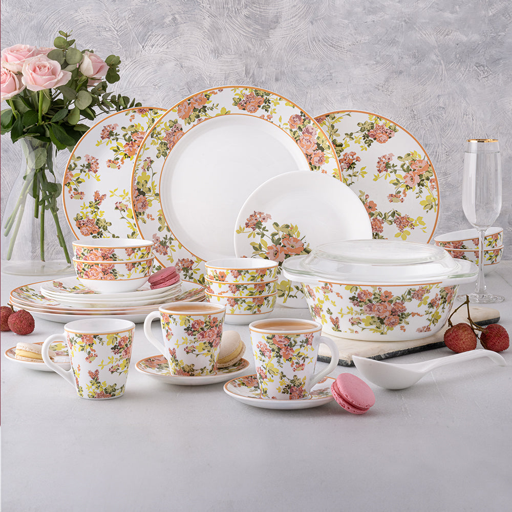 Larah By Borosil Amora Dinner Set, 49 pc
