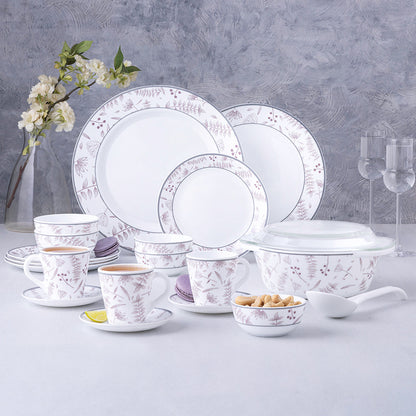 Larah By Borosil Grandeur Dinner Set, 49 pc