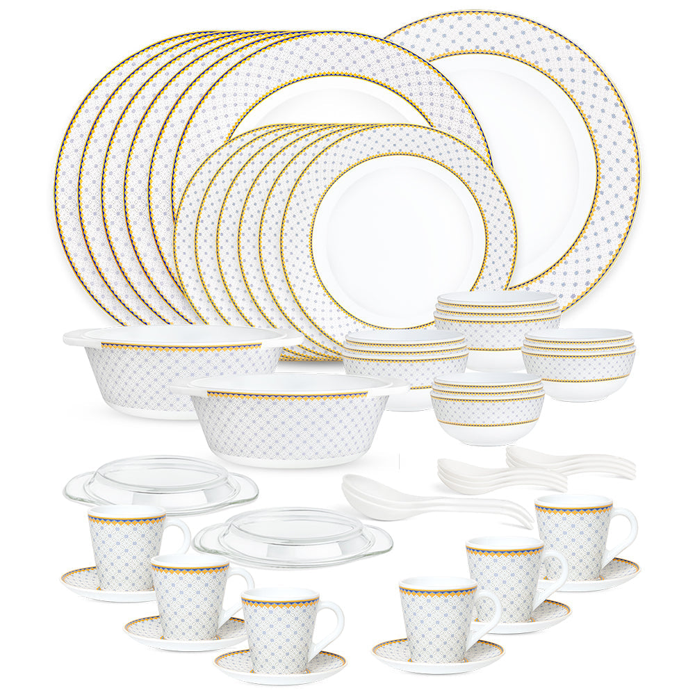 Larah By Borosil Kosmia Dinner Set, 49 pc