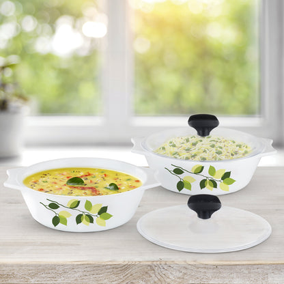 Larah Green Leaves 4 pc Casserole Set