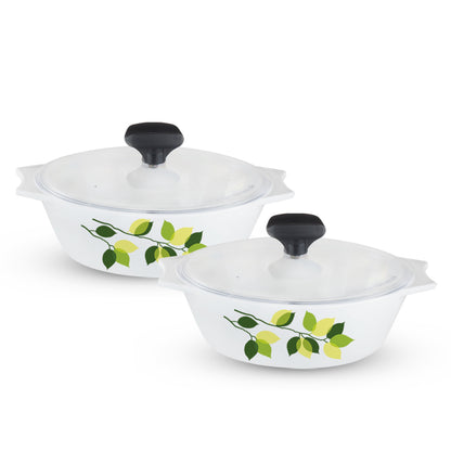 Larah Green Leaves 4 pc Casserole Set