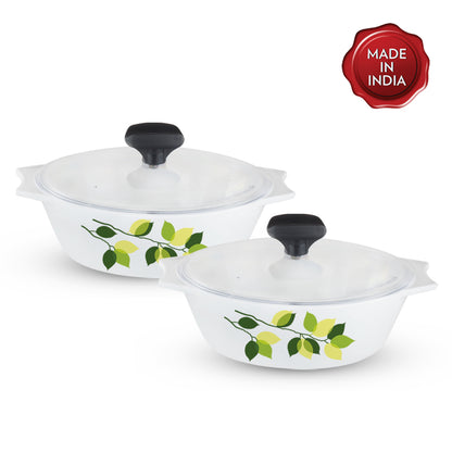 Larah Green Leaves 4 pc Casserole Set
